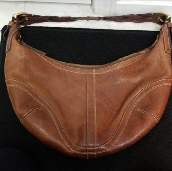 LARGE Vintage COACH brown purse leather hobo bag - Picture 2 of 7